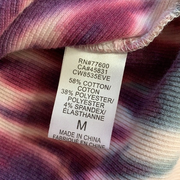 nwt // chaser tie dye ribbed quarter zip pullover - Picture 10 of 12